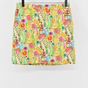 J CREW Skirt Size 00 Liberty Art Fabrics‎ Postage Stamp Tresco Floral Multicolor